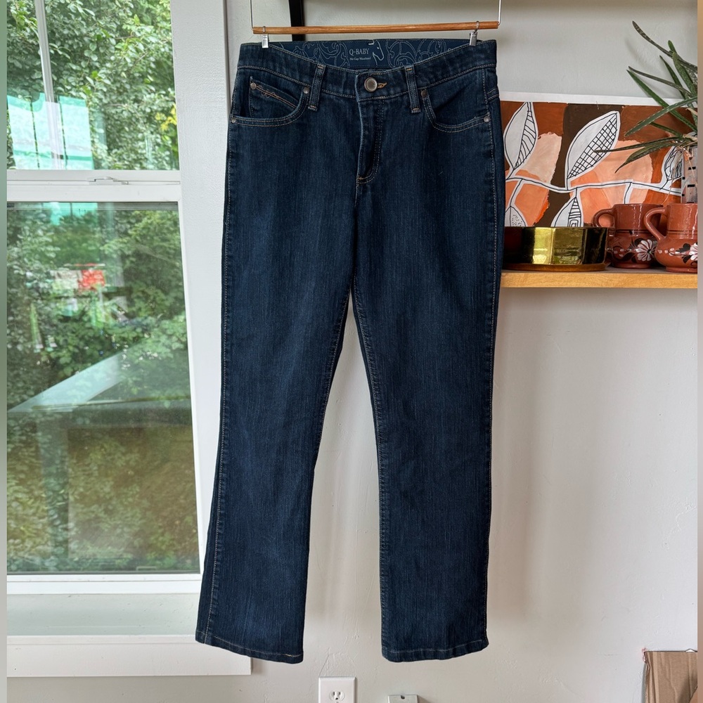 Wrangler Q-Baby Dark Rinse Bootcut Denim Jeans Size 7/8 x 32
